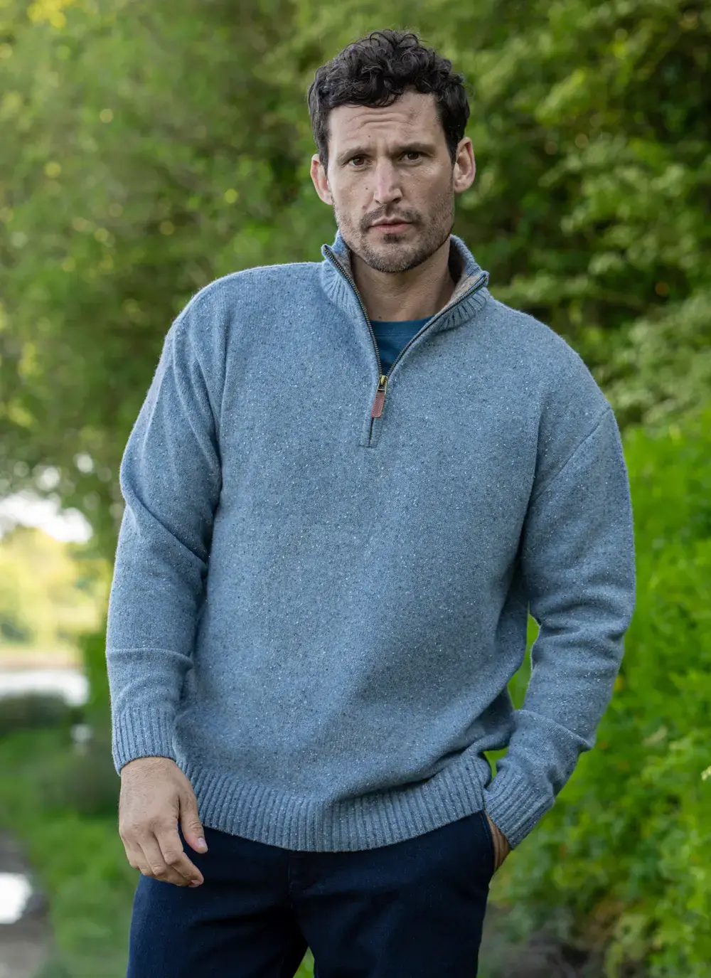 Donegal Fleck Half Zip Sweater